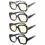 eyekeeper.com 4 Pack Chic Thicker Frame Blue Light Filter Readers UVR2035 Eyeglasses White Smoke 4 Pairs Mix / without magnification,4 Pairs Mix / +0.50,4 Pairs Mix / +0.75,4 Pairs Mix / +1.00,4 Pairs Mix / +1.25,4 Pairs Mix / +1.50,4 Pairs Mix / +1.75,4 Pairs Mix / +2.00,4 Pairs Mix / +2.50,4 Pairs Mix / +3.00