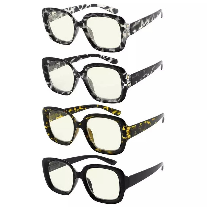 eyekeeper.com 4 Pack Chic Thicker Frame Blue Light Filter Readers UVR2035 Eyeglasses White Smoke 4 Pairs Mix / without magnification,4 Pairs Mix / +0.50,4 Pairs Mix / +0.75,4 Pairs Mix / +1.00,4 Pairs Mix / +1.25,4 Pairs Mix / +1.50,4 Pairs Mix / +1.75,4 Pairs Mix / +2.00,4 Pairs Mix / +2.50,4 Pairs Mix / +3.00