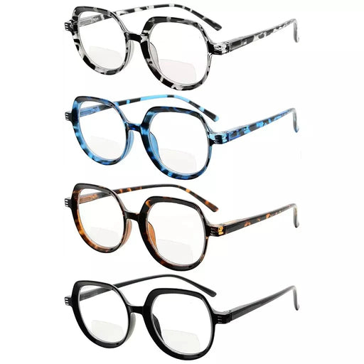 eyekeeper.com 4 Pack Classic Bifocal Reading Glasses Tortoiseshell Readers BR2016 Eyeglasses White Smoke 4 Pairs Mix / +1.00,4 Pairs Mix / +1.50,4 Pairs Mix / +2.00,4 Pairs Mix / +2.50,4 Pairs Mix / +3.00,4 Pairs Mix / +3.50