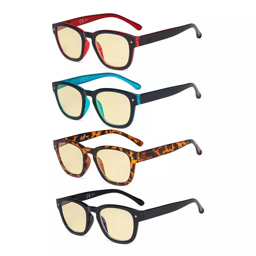 eyekeeper.com 4 Pack Classic Blue Light Blocking Reading Glasses TM089 Eyeglasses White Smoke 4 Pairs Mix / without magnification,4 Pairs Mix / +0.50,4 Pairs Mix / +1.00,4 Pairs Mix / +1.25,4 Pairs Mix / +1.75,4 Pairs Mix / +2.00,4 Pairs Mix / +2.50,4 Pairs Mix / +3.00