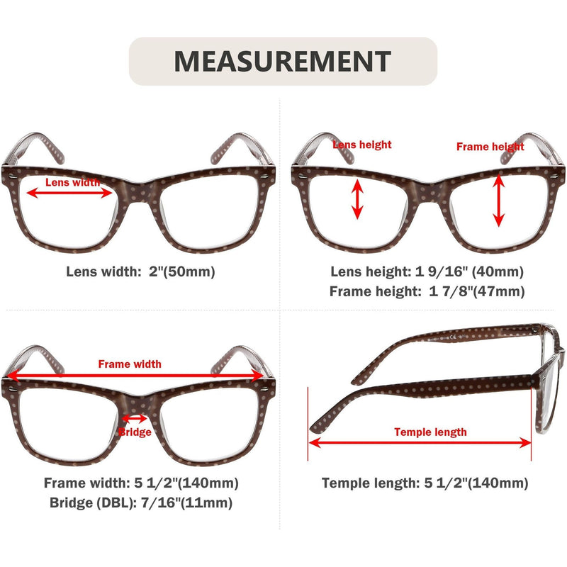 eyekeeper.com 4 Pack Polka Dots Reading Glasses R080P Eyeglasses Dark Slate Gray 4 Pairs Mix / +0.50,4 Pairs Mix / +0.75,4 Pairs Mix / +1.00,4 Pairs Mix / +1.25,4 Pairs Mix / +1.50,4 Pairs Mix / +1.75,4 Pairs Mix / +2.00,4 Pairs Mix / +2.25,4 Pairs Mix / +2.75,4 Pairs Mix / +3.00,4 Pairs Mix / +3.50,4 Pairs Mix / +4.00