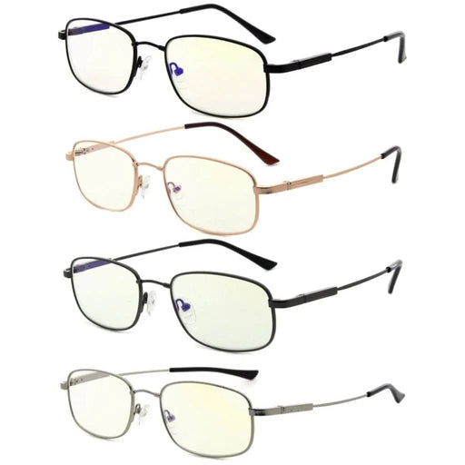 eyekeeper.com 4 Pack Classic Rectangle Blue Light Filter Readers UVR1703 Eyeglasses White Smoke 4 Pairs Mix / +0.50,4 Pairs Mix / +0.75,4 Pairs Mix / +1.00,4 Pairs Mix / +1.50,4 Pairs Mix / +1.75,4 Pairs Mix / +2.50