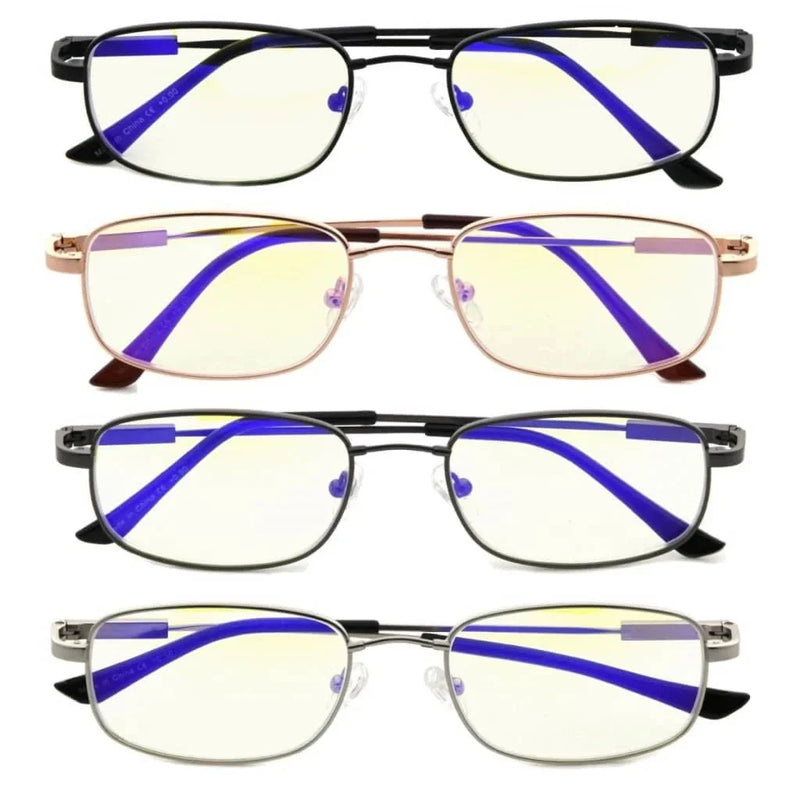 eyekeeper.com 4 Pack Classic Rectangle Blue Light Filter Readers UVR1703 Eyeglasses White Smoke 4 Pairs Mix / +0.50,4 Pairs Mix / +0.75,4 Pairs Mix / +1.00,4 Pairs Mix / +1.50,4 Pairs Mix / +1.75,4 Pairs Mix / +2.50