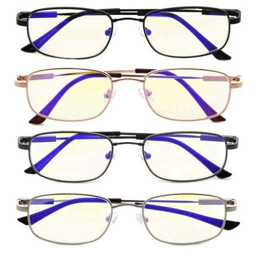 eyekeeper.com 4 Pack Classic Rectangle Blue Light Filter Readers UVR1703 Eyeglasses White Smoke 4 Pairs Mix / +0.50,4 Pairs Mix / +0.75,4 Pairs Mix / +1.00,4 Pairs Mix / +1.50,4 Pairs Mix / +1.75,4 Pairs Mix / +2.50