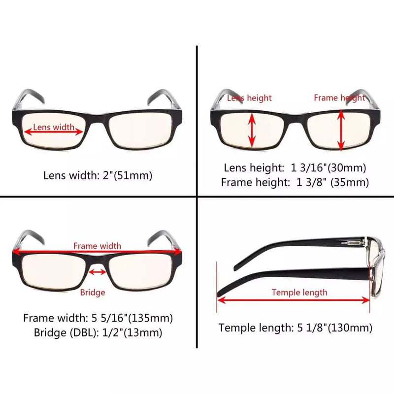 eyekeeper.com 4 Pack Classic Rectangle Blue Light Filter Reading Glasses CG054 Eyeglasses White Smoke 4 Pairs Mix / without magnification,4 Pairs Mix / +0.75,4 Pairs Mix / +1.00,4 Pairs Mix / +1.50,4 Pairs Mix / +2.00,4 Pairs Mix / +2.50,4 Pairs Mix / +3.00,4 Pairs Mix / +3.50,4 Pairs Mix / +4.00