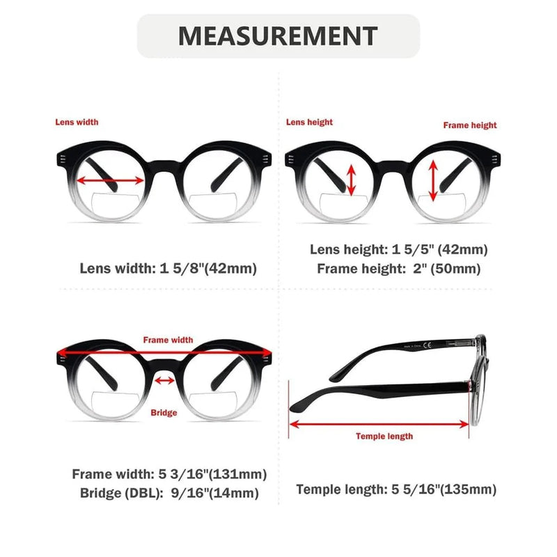 eyekeeper.com 4 Pack Classic Round Bifocal Reading Glasses BR2032 Eyeglasses White Smoke 4 Pairs Mix / +1.00,4 Pairs Mix / +1.50,4 Pairs Mix / +2.00,4 Pairs Mix / +2.50,4 Pairs Mix / +3.00,4 Pairs Mix / +3.50