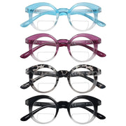 eyekeeper.com 4 Pack Classic Round Bifocal Reading Glasses BR2032 Eyeglasses White Smoke 4 Pairs Mix / +1.00,4 Pairs Mix / +1.50,4 Pairs Mix / +2.00,4 Pairs Mix / +2.50,4 Pairs Mix / +3.00,4 Pairs Mix / +3.50