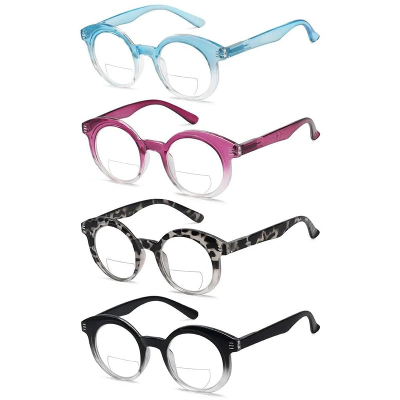 eyekeeper.com 4 Pack Classic Round Bifocal Reading Glasses BR2032 Eyeglasses White Smoke 4 Pairs Mix / +1.00,4 Pairs Mix / +1.50,4 Pairs Mix / +2.00,4 Pairs Mix / +2.50,4 Pairs Mix / +3.00,4 Pairs Mix / +3.50