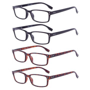eyekeeper.com 4 Pack Classical Reading Glasses R097 Eyeglasses White Smoke 2Black-2Tortoise / +0.75,2Black-2Tortoise / +1.00,2Black-2Tortoise / +1.50