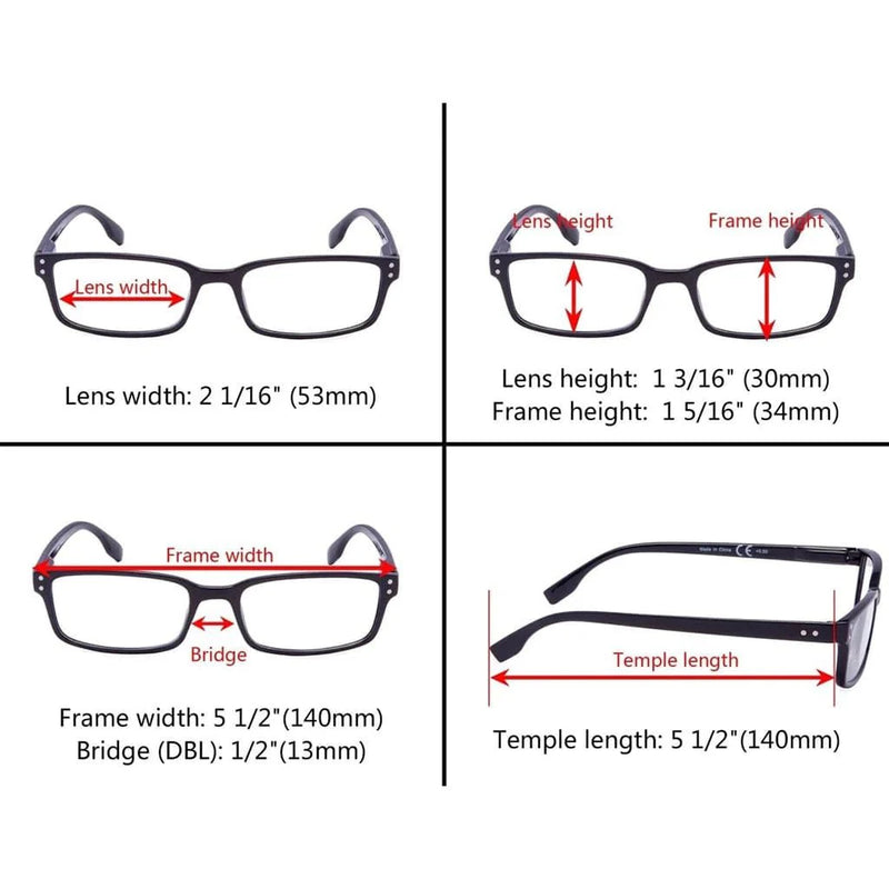 eyekeeper.com 4 Pack Classical Reading Glasses R097 Eyeglasses White Smoke Tortoise-4pcs / +0.50,Tortoise-4pcs / +0.75,2Black-2Tortoise / +0.75,2Black-2Tortoise / +1.00,2Black-2Tortoise / +1.50,Black-4pcs / +0.50,Black-4pcs / +0.75