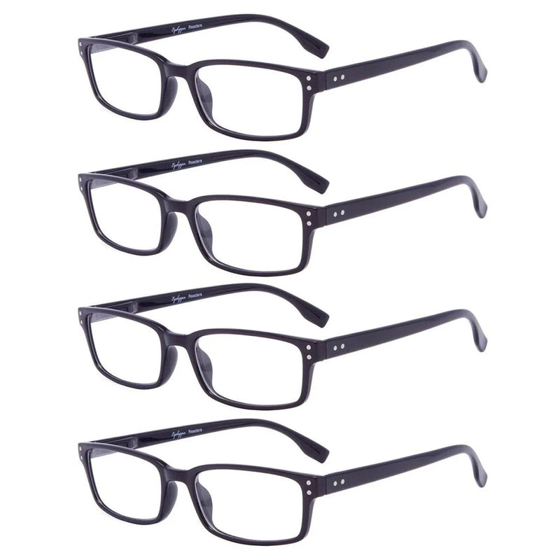 eyekeeper.com 4 Pack Classical Spring-Hinges Reading Glasses R097 Eyeglasses White Smoke Black-4pcs / without magnification,Black-4pcs / +0.50,Black-4pcs / +0.75,Black-4pcs / +1.00,Black-4pcs / +1.25,Black-4pcs / +1.50,Black-4pcs / +1.75,Black-4pcs / +2.00,Black-4pcs / +2.25,Black-4pcs / +2.50,Black-4pcs / +2.75,Black-4pcs / +3.00,Black-4pcs