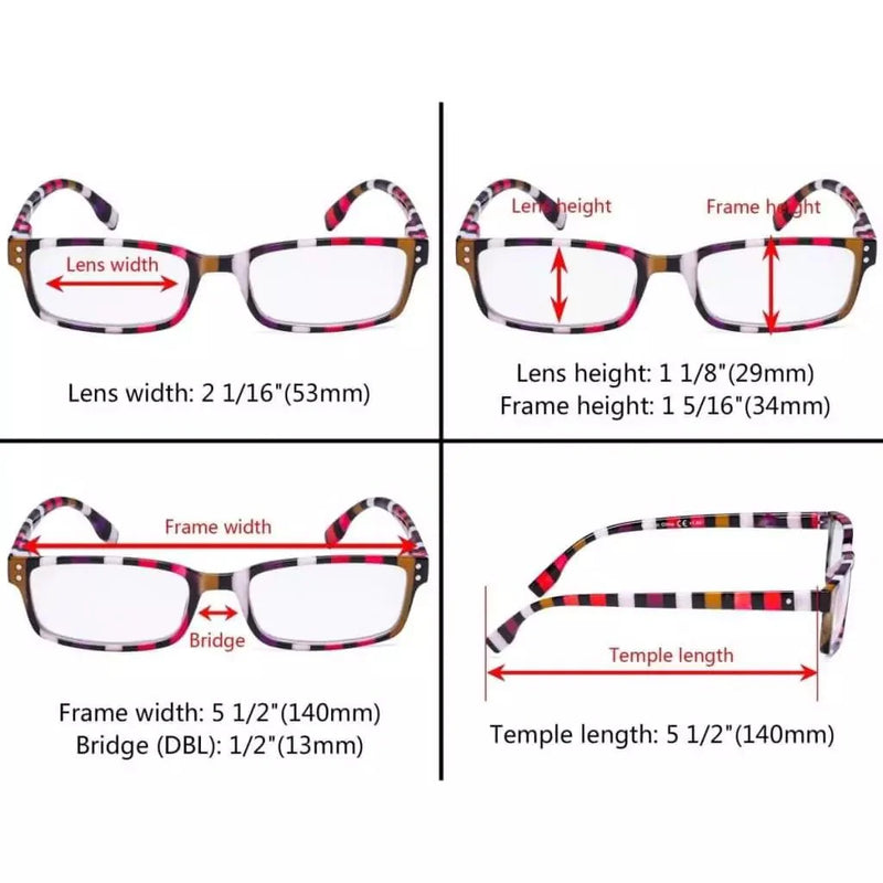 eyekeeper.com 4 Pack Colorful Stripe Design Reading Glasses R097S Eyeglasses Dark Slate Gray 4 Pairs Mix / +0.50,4 Pairs Mix / +0.75,4 Pairs Mix / +1.00,4 Pairs Mix / +1.25,4 Pairs Mix / +1.50,4 Pairs Mix / +1.75,4 Pairs Mix / +2.00,4 Pairs Mix / +2.25,4 Pairs Mix / +2.75,4 Pairs Mix / +3.50