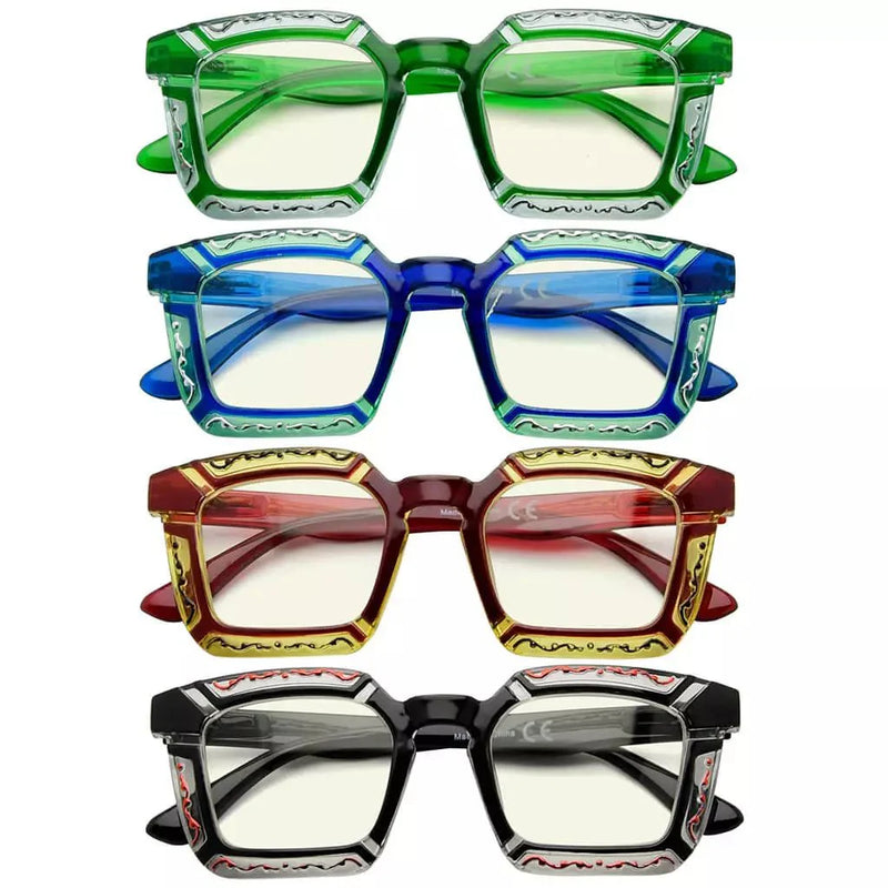 eyekeeper.com 4 Pack Colourful Blue Light Filter Reading Glasses UV2106 Eyeglasses White Smoke 4 Pairs Mix / without magnification,4 Pairs Mix / +0.50,4 Pairs Mix / +0.75,4 Pairs Mix / +1.00,4 Pairs Mix / +1.25,4 Pairs Mix / +1.50,4 Pairs Mix / +1.75,4 Pairs Mix / +2.00,4 Pairs Mix / +2.25,4 Pairs Mix / +2.50,4 Pairs Mix / +2.75,4 Pairs Mix / +3.00