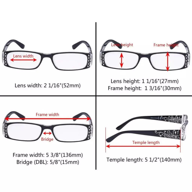 eyekeeper.com 4 Pack Crystal Floral Pattern Reading Glasses R006F Eyeglasses White Smoke 4 Pairs Mix / +0.50,4 Pairs Mix / +0.75,4 Pairs Mix / +1.00,4 Pairs Mix / +1.25,4 Pairs Mix / +1.50,4 Pairs Mix / +1.75,4 Pairs Mix / +2.25,4 Pairs Mix / +2.50,4 Pairs Mix / +2.75,4 Pairs Mix / +3.00,4 Pairs Mix / +3.50,4 Pairs Mix / +4.00