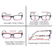 eyekeeper.com 4 Pack Cute Dot Pattern Temples Square Reading Glasses R103P Eyeglasses White Smoke 4 Pairs Mix / +0.50,4 Pairs Mix / +0.75,4 Pairs Mix / +1.00,4 Pairs Mix / +1.25,4 Pairs Mix / +1.50,4 Pairs Mix / +1.75,4 Pairs Mix / +2.00,4 Pairs Mix / +2.50