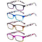 eyekeeper.com 4 Pack Cute Rectangle Dot Pattern Temples Readers R103P-A Eyeglasses White Smoke 4 Pairs Mix / +0.50,4 Pairs Mix / +0.75,4 Pairs Mix / +1.00,4 Pairs Mix / +1.25,4 Pairs Mix / +1.50,4 Pairs Mix / +1.75,4 Pairs Mix / +2.00,4 Pairs Mix / +2.50