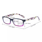 eyekeeper.com 4 Pack Cute Rectangle Dot Pattern Temples Readers R103P-A Eyeglasses White Smoke 4 Pairs Mix / +0.50,4 Pairs Mix / +0.75,4 Pairs Mix / +1.00,4 Pairs Mix / +1.25,4 Pairs Mix / +1.50,4 Pairs Mix / +1.75,4 Pairs Mix / +2.00,4 Pairs Mix / +2.50