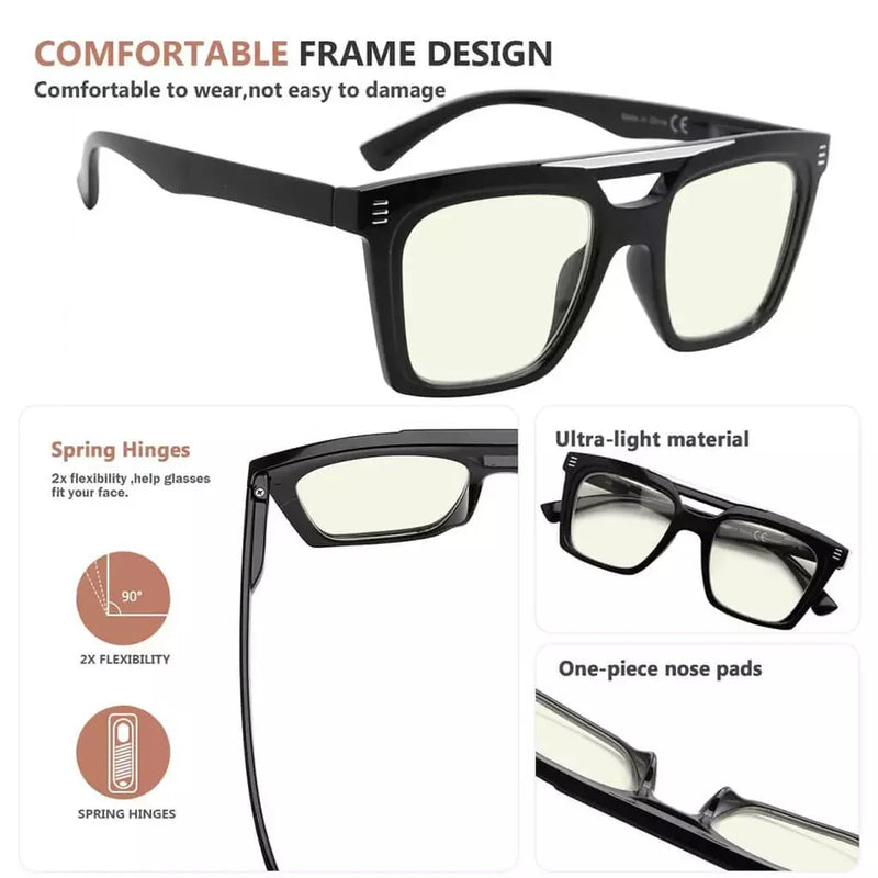 eyekeeper.com 4 Pack Double Bridge Blue Light Blocking Reading Glasses UVR2034 Eyeglasses White Smoke 4 Pairs Mix / without magnification,4 Pairs Mix / +0.50,4 Pairs Mix / +0.75,4 Pairs Mix / +1.00,4 Pairs Mix / +1.25,4 Pairs Mix / +1.50,4 Pairs Mix / +1.75,4 Pairs Mix / +2.00,4 Pairs Mix / +2.50,4 Pairs Mix / +3.00