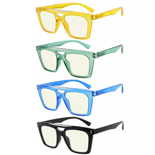 eyekeeper.com 4 Pack Double Bridge Blue Light Blocking Reading Glasses UVR2034 Eyeglasses White Smoke 4 Pairs Mix / without magnification,4 Pairs Mix / +0.50,4 Pairs Mix / +0.75,4 Pairs Mix / +1.00,4 Pairs Mix / +1.25,4 Pairs Mix / +1.50,4 Pairs Mix / +1.75,4 Pairs Mix / +2.00,4 Pairs Mix / +2.50,4 Pairs Mix / +3.00