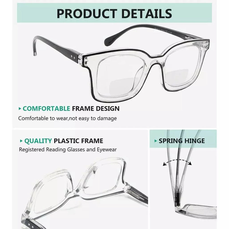 eyekeeper.com 4 Pack Double Color Frame Bifocal Reading Glasses BR2105 Eyeglasses White Smoke 4 Pairs Mix / +1.00,4 Pairs Mix / +1.50,4 Pairs Mix / +2.00,4 Pairs Mix / +2.50,4 Pairs Mix / +3.00