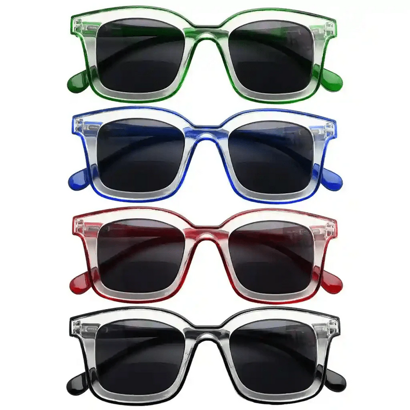 eyekeeper.com 4 Pack Double Color Frame Bifocal Sunglasses SBR2105 Sunglasses White Smoke 4 Pairs Mix / +1.00,4 Pairs Mix / +1.50,4 Pairs Mix / +2.00,4 Pairs Mix / +2.50,4 Pairs Mix / +3.00