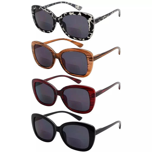 eyekeeper.com 4 Pack Elegant Sleek Pattern Design Bifocal Reading Sunglasses SBR2011 Sunglasses White Smoke 4 Pairs Mix / +1.00,4 Pairs Mix / +1.50,4 Pairs Mix / +3.00,4 Pairs Mix / +3.50
