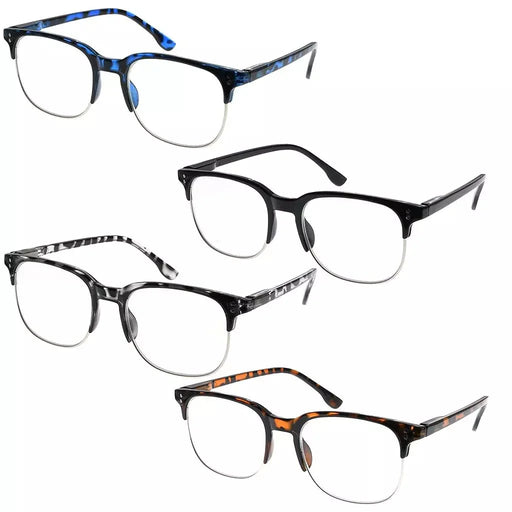 eyekeeper.com 4 Pack Fashion Half Rim Reading Glasses R9114 Eyeglasses White Smoke 4 Pairs Mix / +0.50,4 Pairs Mix / +0.75,4 Pairs Mix / +1.00,4 Pairs Mix / +1.25,4 Pairs Mix / +1.50,4 Pairs Mix / +1.75,4 Pairs Mix / +2.00,4 Pairs Mix / +2.25,4 Pairs Mix / +2.50,4 Pairs Mix / +2.75,4 Pairs Mix / +3.00,4 Pairs Mix / +3.50,4 Pairs Mix / +