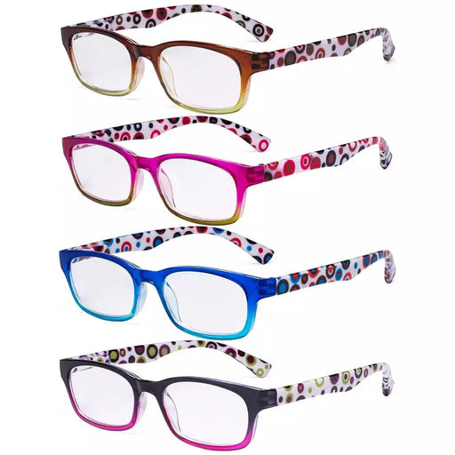 eyekeeper.com 4 Pack Fashion Polka Dots Patterned Reading Glasses R029P Eyeglasses White Smoke 4 Pairs Mix / +0.50,4 Pairs Mix / +0.75,4 Pairs Mix / +1.00,4 Pairs Mix / +1.25,4 Pairs Mix / +1.50,4 Pairs Mix / +1.75,4 Pairs Mix / +2.00,4 Pairs Mix / +2.25,4 Pairs Mix / +2.50,4 Pairs Mix / +3.50,4 Pairs Mix / +4.00