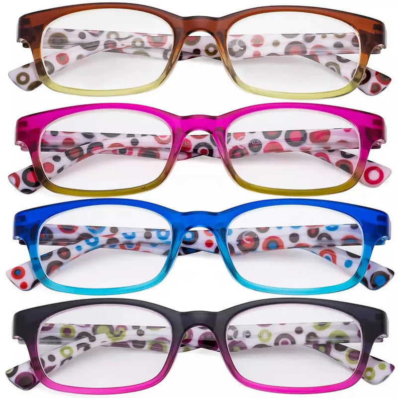 eyekeeper.com 4 Pack Fashion Polka Dots Patterned Reading Glasses R029P Eyeglasses White Smoke 4 Pairs Mix / +0.50,4 Pairs Mix / +0.75,4 Pairs Mix / +1.00,4 Pairs Mix / +1.25,4 Pairs Mix / +1.50,4 Pairs Mix / +1.75,4 Pairs Mix / +2.00,4 Pairs Mix / +2.25,4 Pairs Mix / +2.50,4 Pairs Mix / +3.50,4 Pairs Mix / +4.00