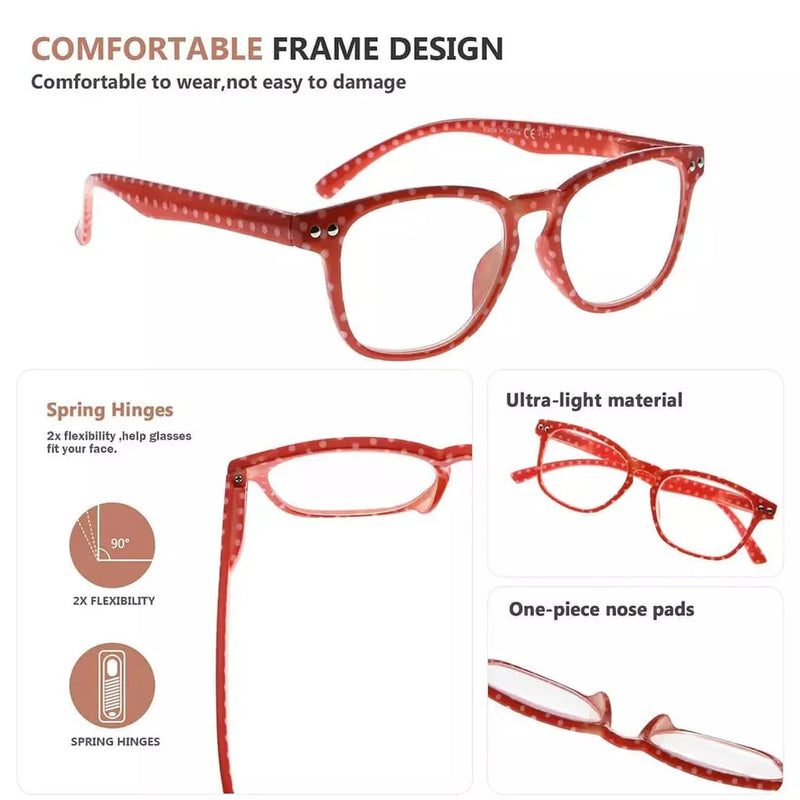 eyekeeper.com 4 Pack Fashion Vintage Polka Dots Reading Glasses R079P Eyeglasses White Smoke 4 Pairs Mix / +0.50,4 Pairs Mix / +0.75,4 Pairs Mix / +1.00,4 Pairs Mix / +1.25,4 Pairs Mix / +1.50,4 Pairs Mix / +1.75,4 Pairs Mix / +2.00,4 Pairs Mix / +2.25,4 Pairs Mix / +2.50,4 Pairs Mix / +2.75,4 Pairs Mix / +3.00,4 Pairs Mix / +3.50,4 Pairs Mix / +