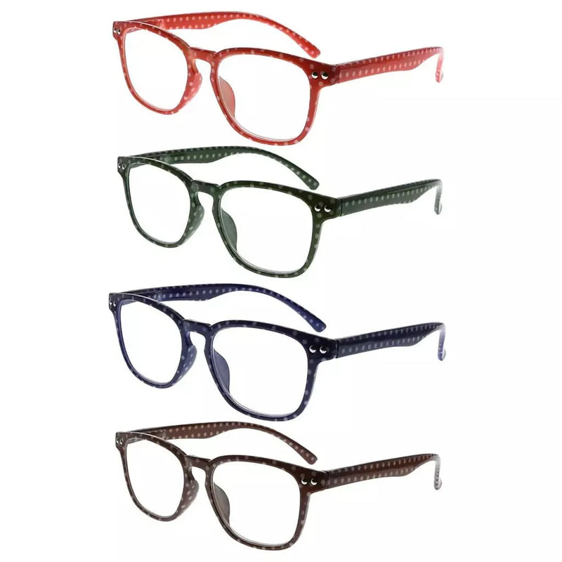 eyekeeper.com 4 Pack Fashion Vintage Polka Dots Reading Glasses R079P Eyeglasses White Smoke 4 Pairs Mix / +0.50,4 Pairs Mix / +0.75,4 Pairs Mix / +1.00,4 Pairs Mix / +1.25,4 Pairs Mix / +1.50,4 Pairs Mix / +1.75,4 Pairs Mix / +2.00,4 Pairs Mix / +2.25,4 Pairs Mix / +2.50,4 Pairs Mix / +2.75,4 Pairs Mix / +3.00,4 Pairs Mix / +3.50,4 Pairs Mix / +