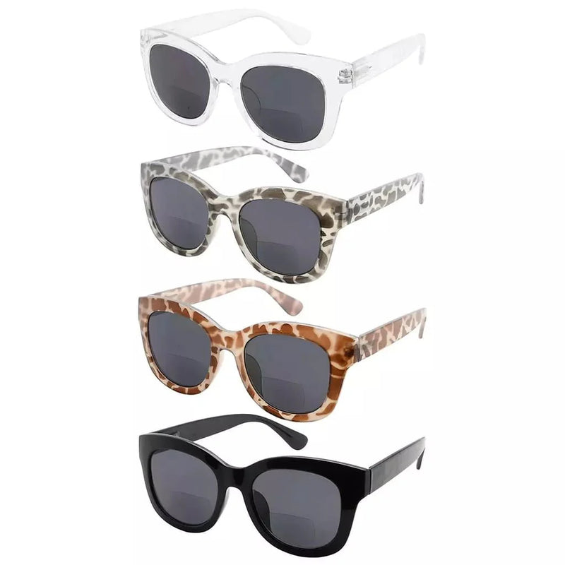 eyekeeper.com 4 Pack Fashionable Bifocal Sunglasses SBR1555 Sunglasses White Smoke 4 Pairs Mix / +1.00,4 Pairs Mix / +1.50,4 Pairs Mix / +2.00,4 Pairs Mix / +2.50