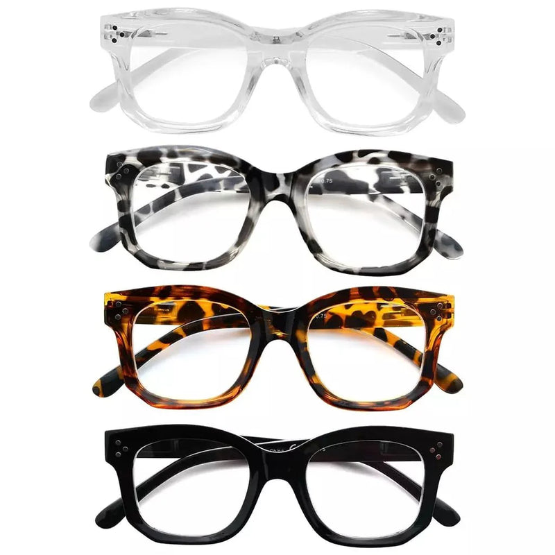 eyekeeper.com 4 Pack Fashionable Reading Glasses Thicker Frame R2002 Eyeglasses White Smoke 4 Pairs Mix / without magnification,4 Pairs Mix / +0.50,4 Pairs Mix / +0.75,4 Pairs Mix / +1.00,4 Pairs Mix / +1.25,4 Pairs Mix / +1.50,4 Pairs Mix / +1.75,4 Pairs Mix / +2.00,4 Pairs Mix / +2.25,4 Pairs Mix / +2.50,4 Pairs Mix / +2.75,4 Pairs Mix / +3.00
