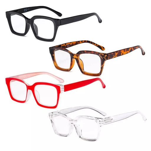 eyekeeper.com 4 Pack Fashionable Reading Glasses Thicker Frame Readers R9106 Eyeglasses White Smoke 4 Pairs Mix / without magnification,4 Pairs Mix / +0.50,4 Pairs Mix / +0.75,4 Pairs Mix / +1.00,4 Pairs Mix / +1.25,4 Pairs Mix / +1.50,4 Pairs Mix / +1.75,4 Pairs Mix / +2.00,4 Pairs Mix / +2.25,4 Pairs Mix / +2.50,4 Pairs Mix / +2.75,4 Pairs Mix / +3.00