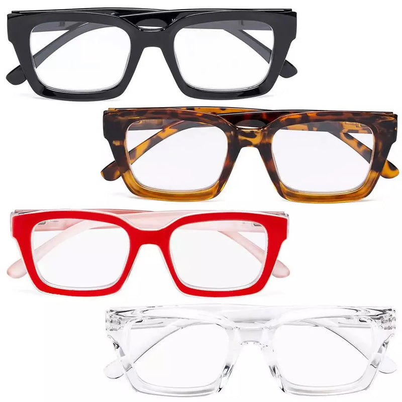 eyekeeper.com 4 Pack Fashionable Reading Glasses Thicker Frame Readers R9106 Eyeglasses White Smoke 4 Pairs Mix / without magnification,4 Pairs Mix / +0.50,4 Pairs Mix / +0.75,4 Pairs Mix / +1.00,4 Pairs Mix / +1.25,4 Pairs Mix / +1.50,4 Pairs Mix / +1.75,4 Pairs Mix / +2.00,4 Pairs Mix / +2.25,4 Pairs Mix / +2.50,4 Pairs Mix / +2.75,4 Pairs Mix / +3.00