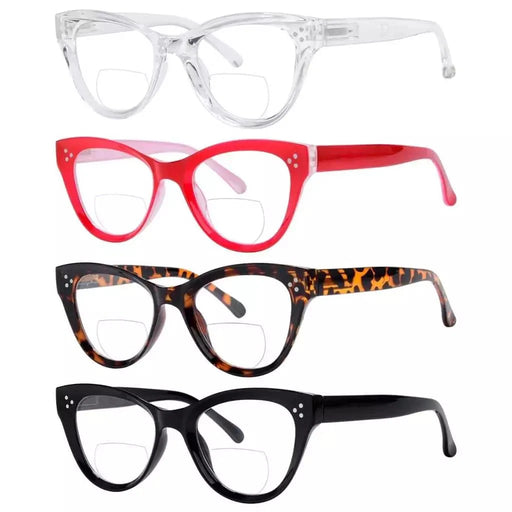 eyekeeper.com 4 Pack Fashionable Thicker Frame Bifocal Reading Glasses BR9108 Eyeglasses White Smoke 4 Pairs Mix / +1.00,4 Pairs Mix / +1.50,4 Pairs Mix / +1.75,4 Pairs Mix / +2.00,4 Pairs Mix / +2.50,4 Pairs Mix / +3.00