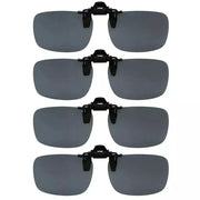 eyekeeper.com 4 Pack Flip up Clip on Sunglasses Polarized JQ3 (60MMx43MM) Sunglasses White Smoke Grey