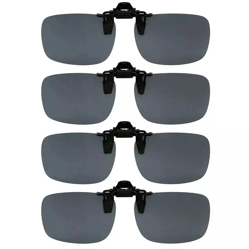 eyekeeper.com 4 Pack Flip up Clip on Sunglasses Polarized JQ3 (60MMx43MM) Sunglasses White Smoke Grey