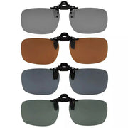 eyekeeper.com 4 Pack Flip up Clip on Sunglasses Polarized JQ3 (60MMx43MM) Sunglasses White Smoke 4 Pairs Mix