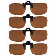 eyekeeper.com 4 Pack Flip up Clip on Sunglasses Polarized JQ3 (60MMx43MM) Sunglasses White Smoke Brown