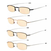 eyekeeper.com 4 Pack Folding Blue Light Filter Readers Telescopic Arms CG1710 Eyeglasses White Smoke 4 Pairs Mix / without magnification,4 Pairs Mix / +0.50,4 Pairs Mix / +1.00,4 Pairs Mix / +2.50,4 Pairs Mix / +3.00,4 Pairs Mix / +3.50