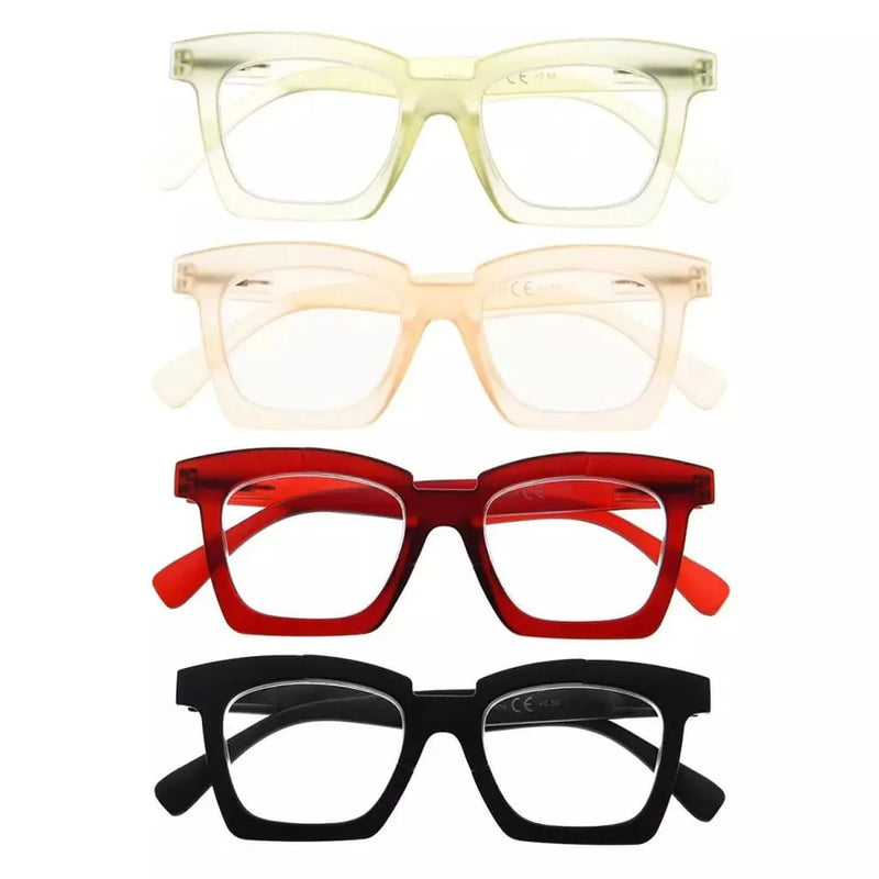 eyekeeper.com 4 Pack Funky Unique Reading Glasses Chic Frosted Readers R2019 Eyeglasses White Smoke 4 Pairs Mix / without magnification,4 Pairs Mix / +0.50,4 Pairs Mix / +0.75,4 Pairs Mix / +1.00,4 Pairs Mix / +1.25,4 Pairs Mix / +1.50,4 Pairs Mix / +1.75,4 Pairs Mix / +2.00,4 Pairs Mix / +2.25,4 Pairs Mix / +2.50,4 Pairs Mix / +2.75,4 Pairs Mix / +3.00