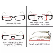 eyekeeper.com 4 Pack Gem Pattern Arms Reading Glasses Rectangular Readers R006-C1-C4 Eyeglasses White Smoke 4 Pairs Mix / +0.50,4 Pairs Mix / +0.75,4 Pairs Mix / +1.00,4 Pairs Mix / +1.25,4 Pairs Mix / +1.50,4 Pairs Mix / +1.75,4 Pairs Mix / +2.00,4 Pairs Mix / +2.25,4 Pairs Mix / +2.50,4 Pairs Mix / +2.75,4 Pairs Mix / +3.00,4 Pairs Mix / +3.50,4 Pairs Mix / +