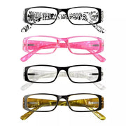 eyekeeper.com 4 Pack Gem Pattern Arms Reading Glasses Rectangular Readers R006-C1-C4 Eyeglasses White Smoke 4 Pairs Mix / +0.50,4 Pairs Mix / +0.75,4 Pairs Mix / +1.00,4 Pairs Mix / +1.25,4 Pairs Mix / +1.50,4 Pairs Mix / +1.75,4 Pairs Mix / +2.00,4 Pairs Mix / +2.25,4 Pairs Mix / +2.50,4 Pairs Mix / +2.75,4 Pairs Mix / +3.00,4 Pairs Mix / +3.50,4 Pairs Mix / +