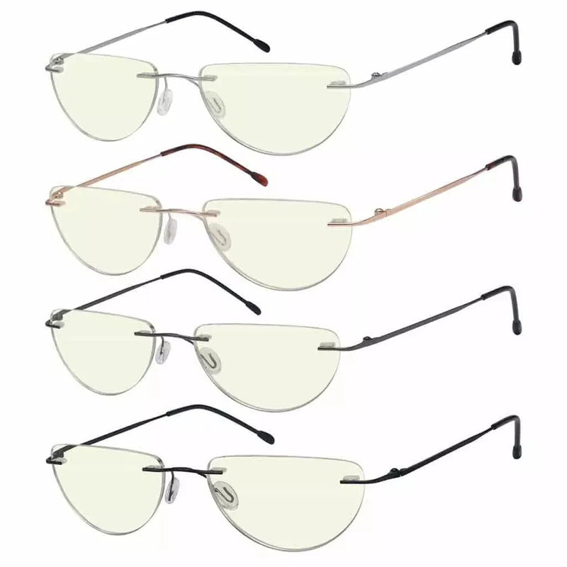 eyekeeper.com 4 Pack Half Moon Blue Light Filter Reading Glasses UVRL2 Eyeglasses White Smoke 4 Pairs Mix / without magnification,4 Pairs Mix / +0.50,4 Pairs Mix / +0.75,4 Pairs Mix / +1.00,4 Pairs Mix / +1.25,4 Pairs Mix / +1.50,4 Pairs Mix / +1.75,4 Pairs Mix / +2.00,4 Pairs Mix / +2.25,4 Pairs Mix / +2.50,4 Pairs Mix / +3.00,4 Pairs Mix / +3.50