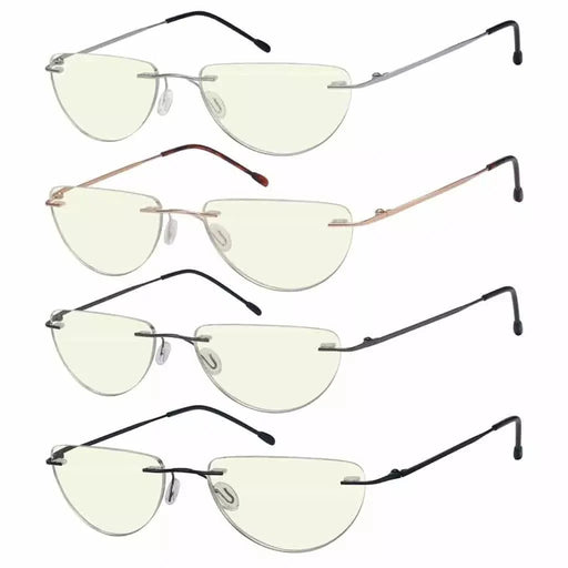 eyekeeper.com 4 Pack Half Moon Blue Light Filter Reading Glasses UVRL2 Eyeglasses White Smoke 4 Pairs Mix / without magnification,4 Pairs Mix / +0.50,4 Pairs Mix / +0.75,4 Pairs Mix / +1.00,4 Pairs Mix / +1.25,4 Pairs Mix / +1.50,4 Pairs Mix / +1.75,4 Pairs Mix / +2.00,4 Pairs Mix / +2.25,4 Pairs Mix / +2.50,4 Pairs Mix / +3.00,4 Pairs Mix / +3.50