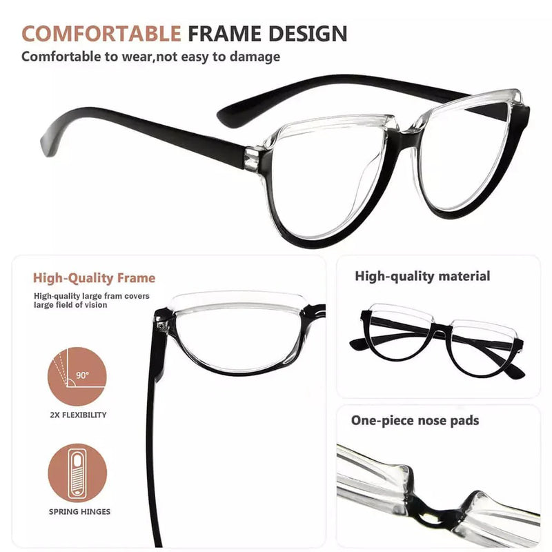 eyekeeper.com 4 Pack Half Moon Reading Glasses Readers R2006 Eyeglasses White Smoke 4 Pairs Mix / without magnification,4 Pairs Mix / +0.50,4 Pairs Mix / +0.75,4 Pairs Mix / +1.00,4 Pairs Mix / +1.25,4 Pairs Mix / +1.50,4 Pairs Mix / +1.75,4 Pairs Mix / +2.00,4 Pairs Mix / +2.25,4 Pairs Mix / +2.50,4 Pairs Mix / +2.75,4 Pairs Mix / +3.00