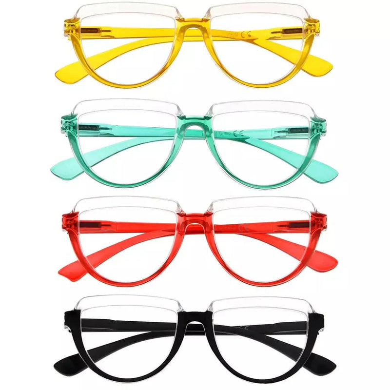 eyekeeper.com 4 Pack Half Moon Reading Glasses Readers R2006 Eyeglasses White Smoke 4 Pairs Mix / without magnification,4 Pairs Mix / +0.50,4 Pairs Mix / +0.75,4 Pairs Mix / +1.00,4 Pairs Mix / +1.25,4 Pairs Mix / +1.50,4 Pairs Mix / +1.75,4 Pairs Mix / +2.00,4 Pairs Mix / +2.25,4 Pairs Mix / +2.50,4 Pairs Mix / +2.75,4 Pairs Mix / +3.00
