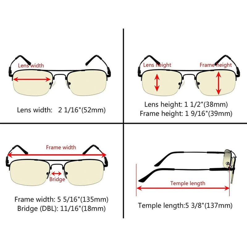 eyekeeper.com 4 Pack Half Rim Blue Light Blocking Reading Glasses CG1706 Eyeglasses White Smoke 4 Pairs Mix / +0.50,4 Pairs Mix / +0.75,4 Pairs Mix / +1.00,4 Pairs Mix / +1.25,4 Pairs Mix / +2.25,4 Pairs Mix / +2.50