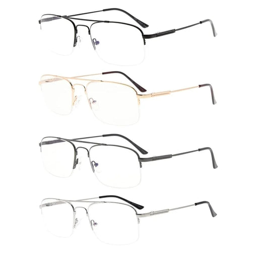 eyekeeper.com 4 Pack Half Rim Blue Light Blocking Reading Glasses CG1706 Eyeglasses White Smoke 4 Pairs Mix / +0.50,4 Pairs Mix / +0.75,4 Pairs Mix / +1.00,4 Pairs Mix / +1.25,4 Pairs Mix / +2.25,4 Pairs Mix / +2.50